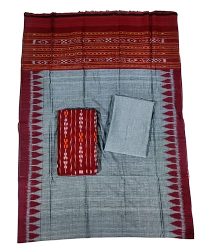 Image of Odisha Sambalpuri Handloom Woman's Pure Cotton Handloom Dress Material With Dupatta Bottom Wear 3 Pic Set Sambalpuri dress material Unstitched