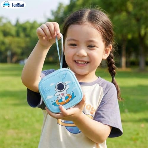 Image of FunBlast Square Coin Pouch for Kids - Cute Cartoon Design Mini Purse, Multipurpose Coins Pouch, Small Zipper Wallet for Kids & Girls, Kawaii Coin Bag (BlueRandom-)