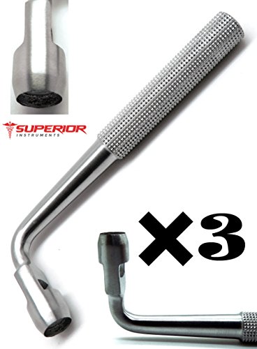 3 Pcs Tissue Punch 8mm Angled/Offset/Curved Dental Implant Superior Stainless Steel Instruments