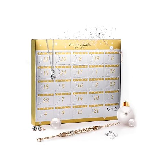 MYC-PARIS - Calendario dell'Avvento MYC - Multicolore - Bracciale + Pendente + Orecchini - Cristallo austriaco di alta qualità - Regalo di compleanno, festa della mamma, Natale