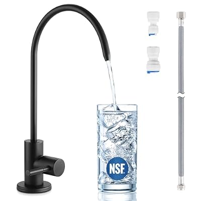 KES Reverse Osmosis Faucet NSF Certified RO Faucet Lead-Free Black Water Filter Faucet Drinking Water Beverage Faucet Water Filtration System 304 Stainless Steel Matte Black, Z504CLF-BK