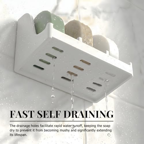 Image of Soap Holder for Shower Wall, 3-Compartment Soap Dish [Patent Pending]