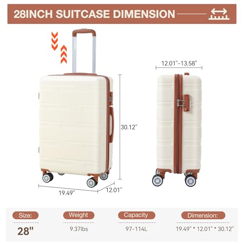 28in Hardside Carry On Luggage With Spinner Wheels, Suitcase Hardshell Expandable, Lightweight Luggage With Tsa Lock2