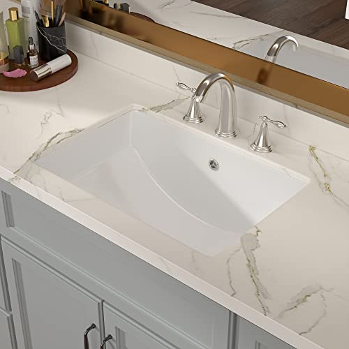 UUndermount Bathroom Sink - Lordear 20x14 Inch Bathroom Vanity Sink Undermount Rectangle White Porcelain Ceramic Bathroom Under Counter Lavatory Vanity Sink Basin with Overflow UUndermount Bathroom Sink - Lordear 20x14 Inch Bathroom Vanity Sink Undermount Rectangle White Porcelain Ceramic Bathroom Under Counter Lavatory Vanity Sink Basin with Overflow
