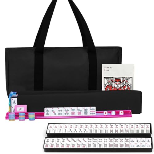 Juego de Mahjong Americano con 166 fichas y accesorios