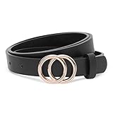 Vintage Doppel-O-Ring-Schnalle: Die Metall-Doppel-Ring-Schnalle verleiht diesem Gürtel einen schickeren und modischeren Look. Mit ein wenig Veränderung werden Sie sich von der Masse abheben. Wir haben goldene und silberne Schnallen für Ihren eigenen Geschmack.