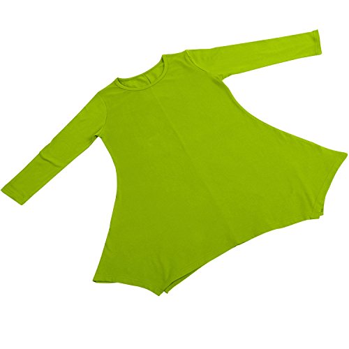 Topdress Women's Swing Tunic Tops 3/4 Sleeve Loose T-Shirt Dress Sprout Green 2X #TOP3