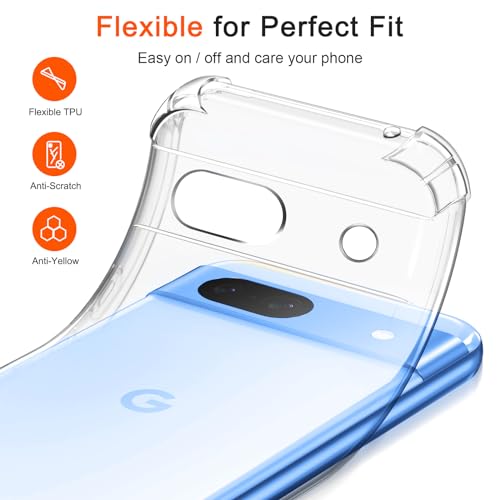 Image of CoverLine Back Cover Shockproof Silicone Protective Back Case for Google Pixel 8A -Transparent