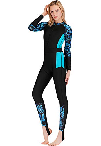 Akaeys Women's Full Body Swimsuit Rash Guard One Piece Long Sleeve Long Leg Swimwear with UV Sun Protection2