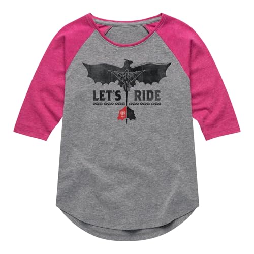 How to Train Your Dragon - Lets Ride - Toddler & Youth Girls Raglan Graphic T-Shirt