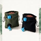 2 Leckerlitasche für Hunde, Futterbeutel Hundetraining 12x12cm, Karabiner