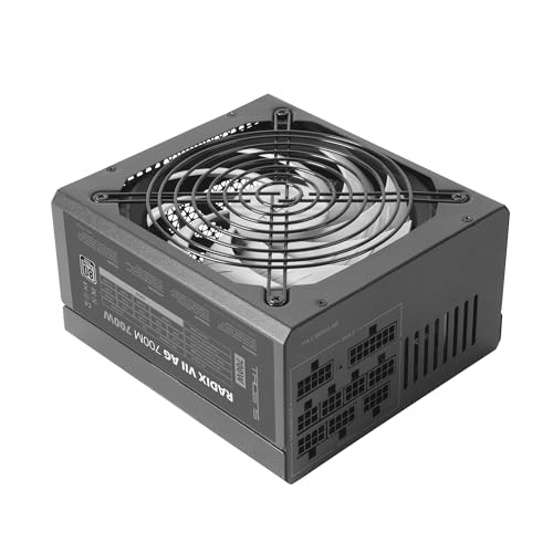 Tacens RADIX VII AG 700, Full Modularny Zasilacz ATX 700W, 10 Lat Gwarancji, 80Plus Silver, Sprawność +87%, Wentylator 140mm FDB z Technologią AI-RPM, Japońskie Kondensatory 105º, Czarny