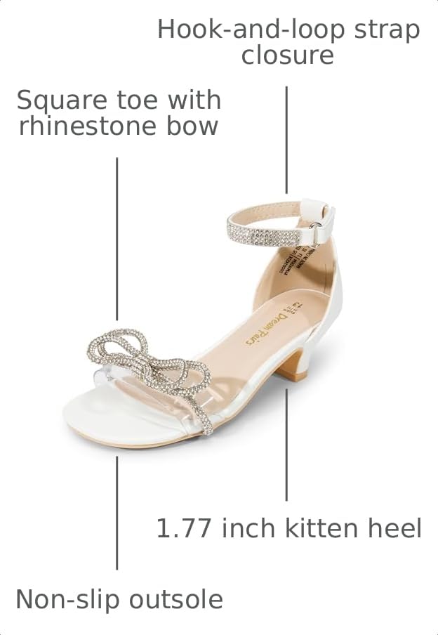 Image of DREAM PAIRS Girls Dress Sandals Bow