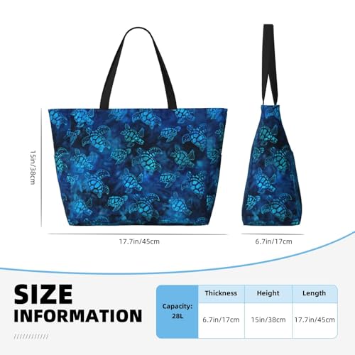 Sea Turtle-Blue Print Tote Bag Travel Companion For Beach Vacation Picnic & Daily Sporting Activities4