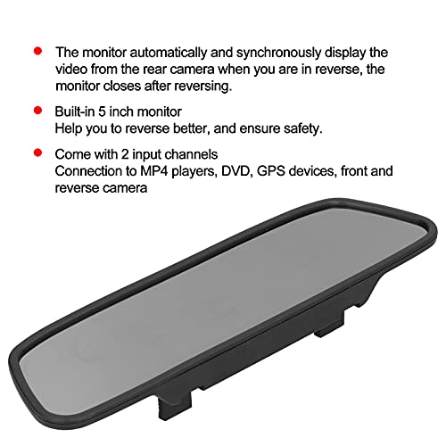 Pantalla de espejo retrovisor del coche de 5 pulgadas para evitar colisiones traseras 2