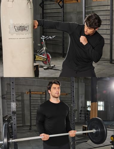 COOFANDY Mens Cotton Hipster Hip Hop Longline Crewneck T Shirts Casual Long Sleeve Tees Curved Hem Gym Shirts2