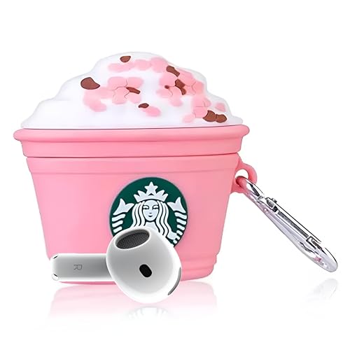 Image of Latali New Cute Soft Silicone Case Compatible with Apple AirPods 4 Generation (2024) Full 360 Protection Dust-Proof Shockproof Case Cover with Hook (Cover Only) (StarBugs Pink)