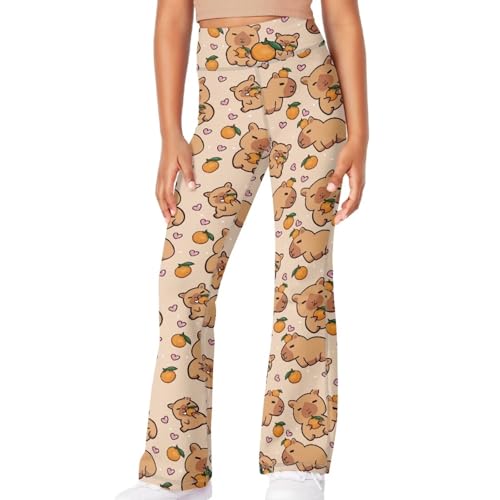 Image of Girls Flare Leggings 5-14T Cute Bell Bottoms for Girl Yoga Pants for Gym