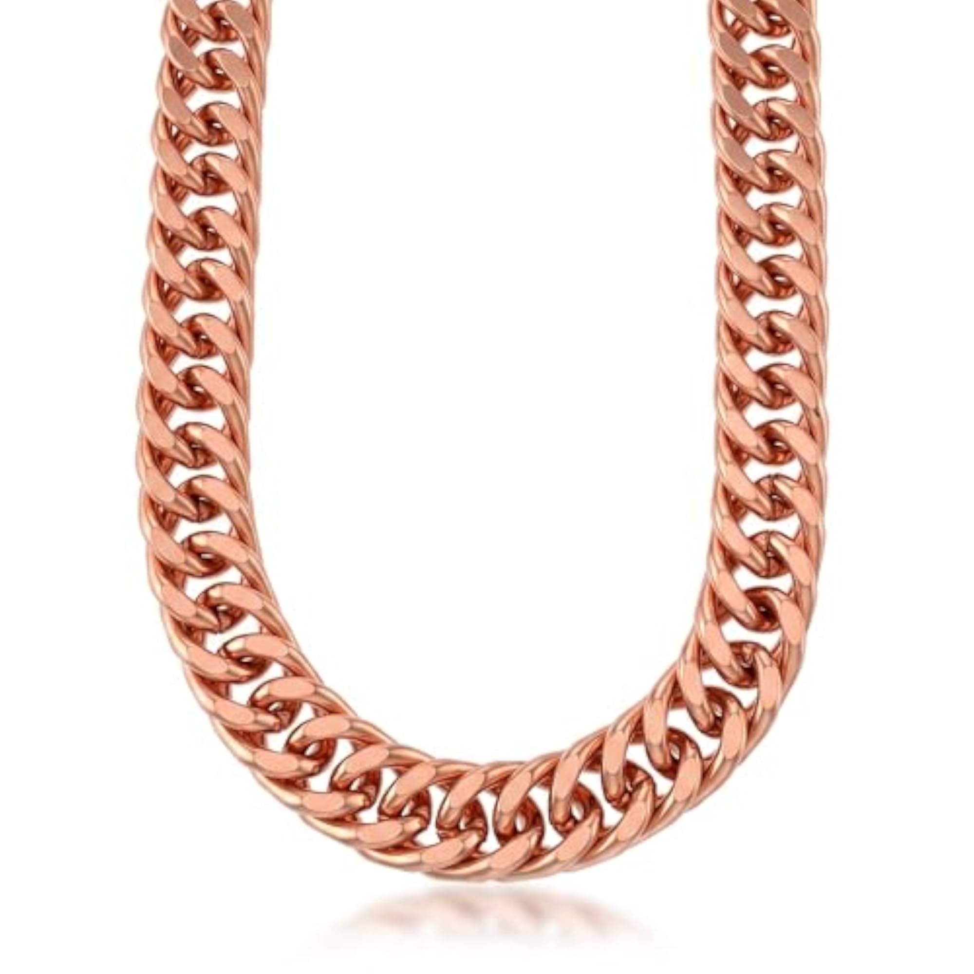 Men's Rose Gold Plated Pure Copper Thick Maco Chain Necklace