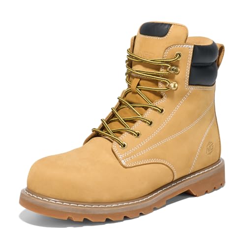 Image of NINGO Waterproof Soft Toe Work Boots for Men, EH Rated, Slip Resistant | Mens Safety Work Shoes, Comfortable Full-Grain Leather, Oil Resistant, for Construction Industrial Warehouse Outdoor