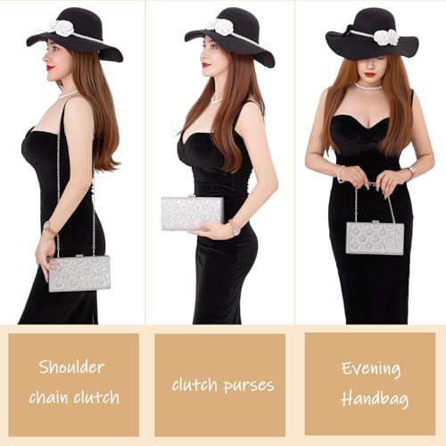 Image of Evening Clutch Pearl Purse for Women, Party Clutches Bag Wedding Formal Handbags