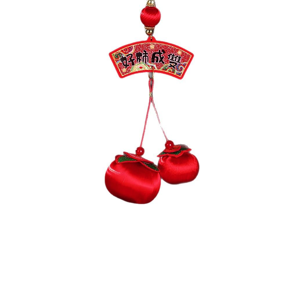 Ornamento da appendere per il Capodanno cinese, Capodanno cinese 2026 Anno del cavallo Cachi Ornamento da appendere Rosso