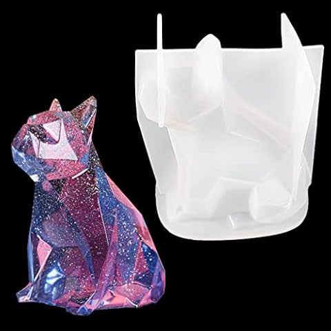 FineInno 3D Französische Bulldogge Silikonformen Epoxidharz Multifaceted Hund Harz Formen Niedlicher Hund Silikon Gießform für die Herstellung von Seife, Kerze Cover