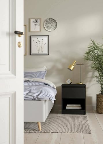 - Comodino Annette Comò Tavolino da notte Mensola da letto 40x40 h50 cm basso nero