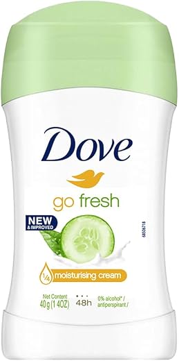 Dove Go Fresh Cucumber &amp; Green Tea Antiperspirant Deodorant Stick | 48-Hour Protection | 1/4th Moisturising Cream &amp; 100% N...