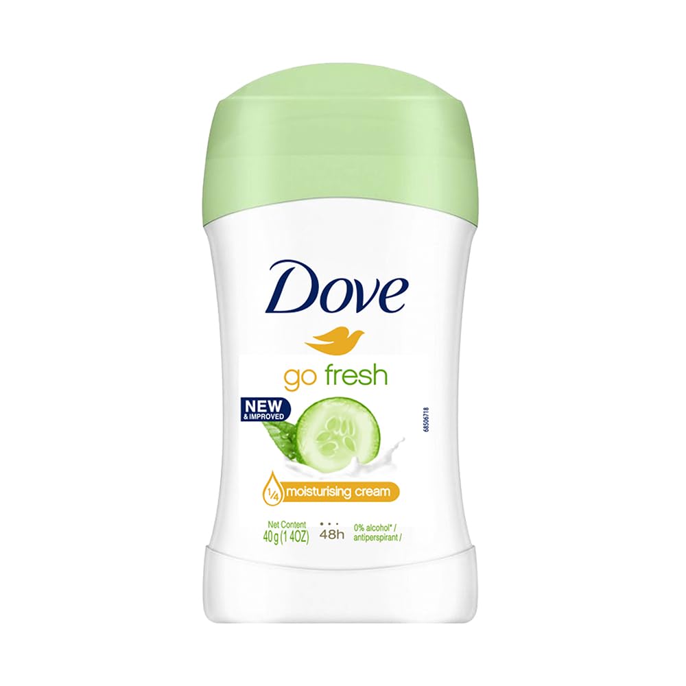 Dove Go Fresh Cucumber & Green Tea Antiperspirant Deodorant Stick | 48-Hour Protection | 1/4th Moisturising Cream & 100% Natural Caring Oil | 40ml