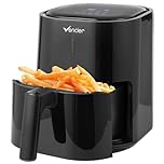 Vencier Digital Air Fryer 4.2L with Rack, 1200W, Fry Force 360° Technology, Oil-Free, 10-in-1 Presets, Touchscreen, Roast, Bake, Dehydrate, Reheat, Compact Design, Dishwasher Safe,