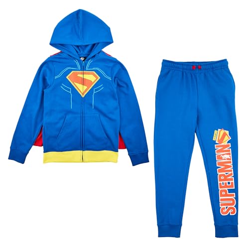 Bioworld Superman Suit Boy’s 2-Pack Cosplay Zip Front Hoodie & Joggers Set-6