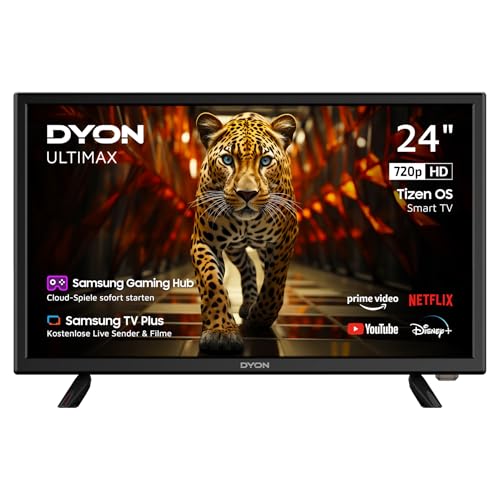 DYON ULTIMAX 24H-TI-W - 24 Zoll (60 cm) HD Smart TV mit Samsung Tizen OS, Triple Tuner (DVB-C/-S2/-T2), Samsung Smart Hub, Prime Video, Netflix, Disney+ [2025]