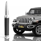CK FORMULA 50 Cal Bullet Antenna for SUV - Carbon Fiber 5.5” Silver Automotive Antenna Replacement, AM/FM Radio Compatible, Solid 6061 Aluminum Grading, Anti Theft Design, Car Wash Safe, 1 Piece