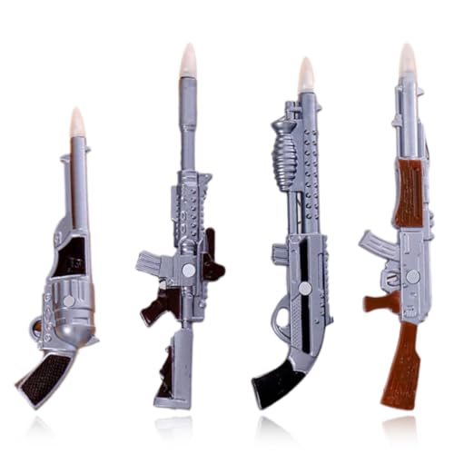 HQRKOTM Lot de 4 stylos à bille pour modèle d'arme | stylo à agitation | cadeaux de fête | Anniversaire d'enfant | Style aléatoire