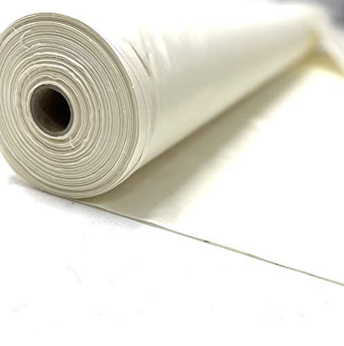 Kabbani Textiles Premium 100% Cotton Curtain Lining Fabric. Cotton Sateen Fabric. Ideal for Lining Curtains Drapes and Blinds. Ivory/Cream Colour. Pure Cotton Material (Sold per 1M Ivory/Cream)