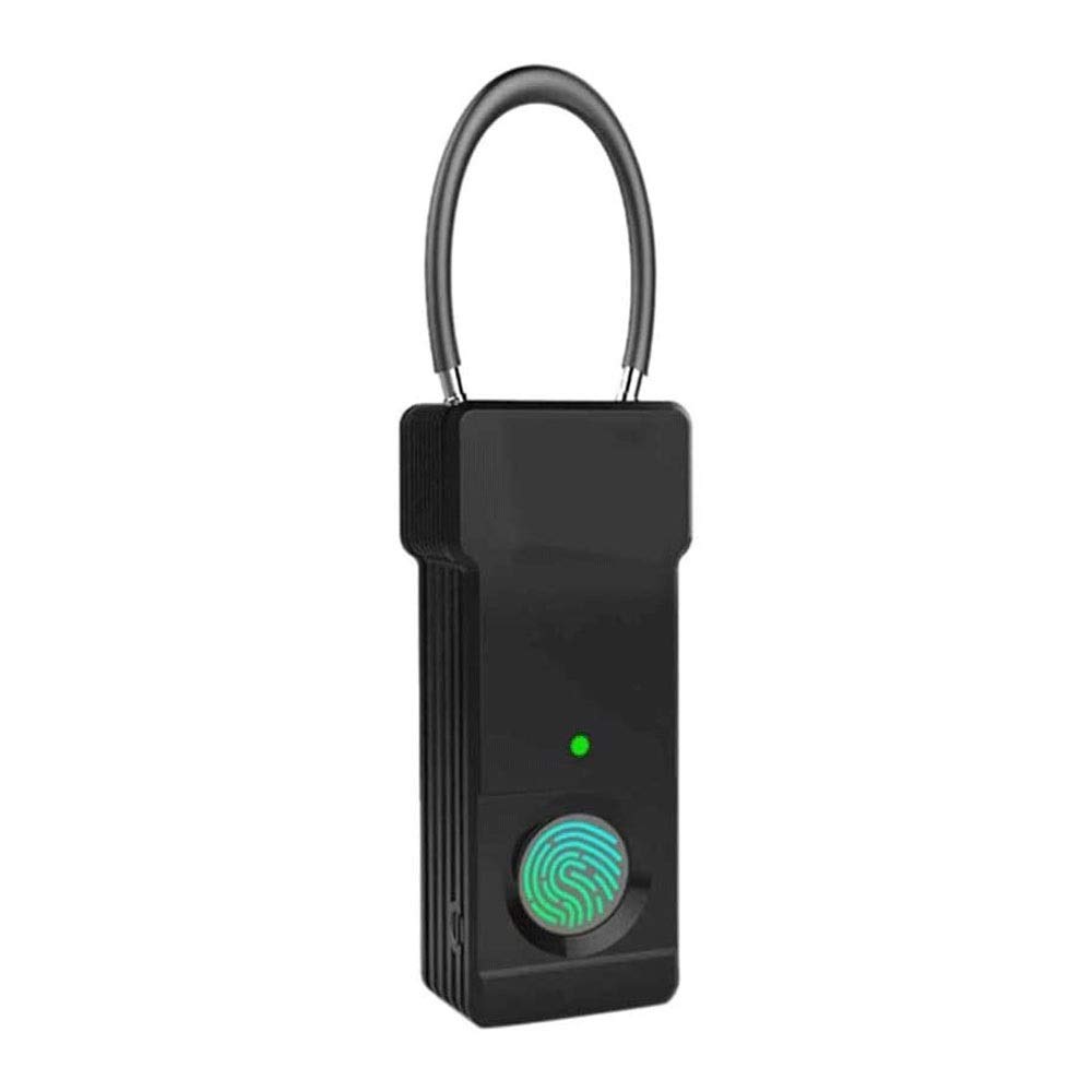 Cerradura de gimnasio de huellas dactilares, impermeable Padlock Keyless Security Bloqueo inteligente para el casillero, gimnasio, maleta, empleado de la escuela, bicicleta, puerta, carga USB, re