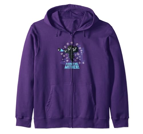 Minecraft Wither Fear The Wither! Zip Hoodie, Purple, S