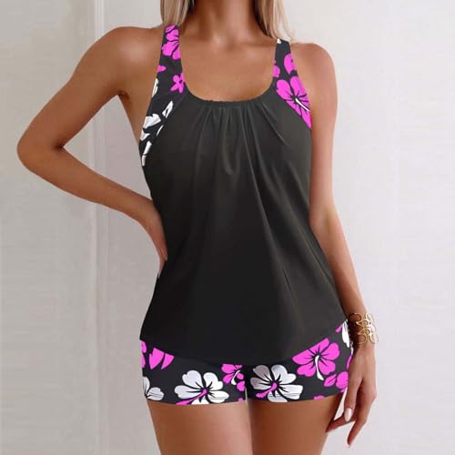 Bikini dos nageur grand confort et maillot de bain rétro sexy taille haute galbant violet XXL