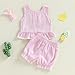 TUSFTAY Goose Baby Clothes Cute Sleeveless Ruffles Vest Top and Bloomer Shorts Farm Animals Toddler Girl Summer Outfit (Pink, 6-12 Months)
