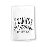 Honey Dew Gifts Home Decor, Nana's Kitchen Love Served Daily Flour Sack Towel, 27 inch by 27 inch, 1
