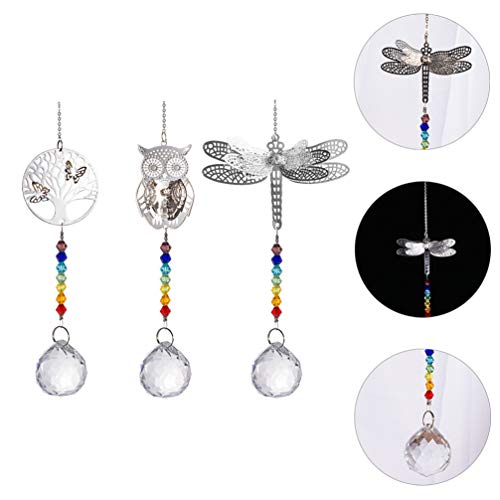 VALICLUD 3Pcs Suncatcher Cristal Prismas de Cristal Pendurado Bola De Vidro Pingente Pingentes para