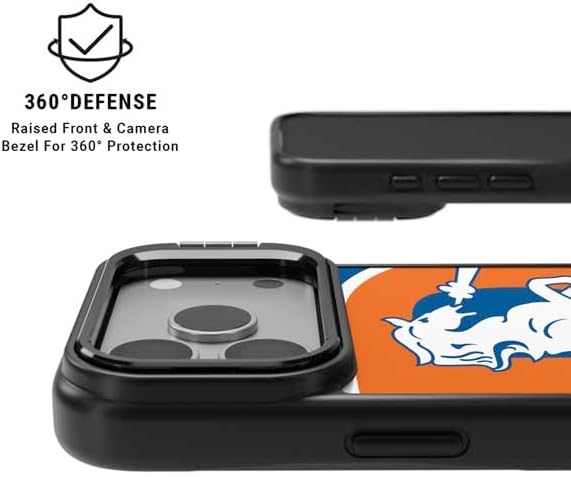 Skinit Kickstand Phone Case Compatible with iPhone 17 Pro Max - Officially Licensed NFL Denver Broncos Retro Logo Design