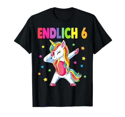 Geburtstagsshirt 6. Jahre Mädchen Einhorn Geburtstag T-Shirt