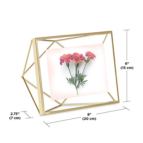 Umbra Prisma Picture Frame, 4 X 6 Photo Display For Desk Or Wall, Brass #TOP2
