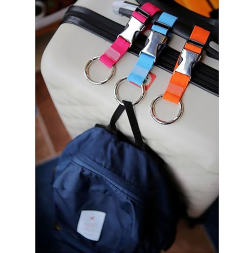 Image of Luggage Backpack Hanging Buckle, 4 Pcs 4 Color 6.88 Inch x 1.18 Inch Adjustable Luggage Backpack Buckle for Attachment Travel Accessories (4)