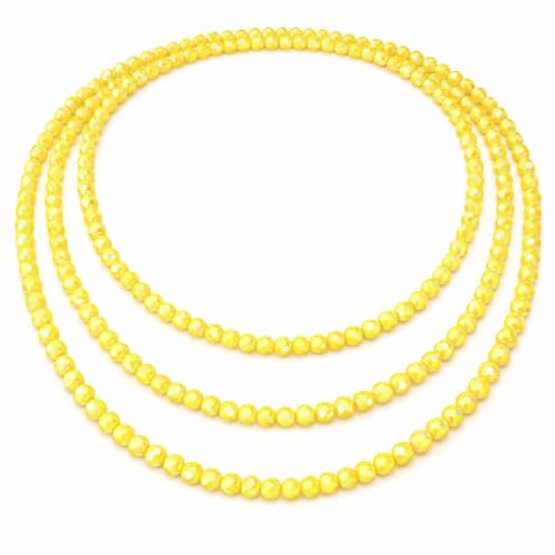 MAPIMANIA – Collier Femme Long Jaune avec Perles en Verre – Bijou Polyvalent, Lumineux et...