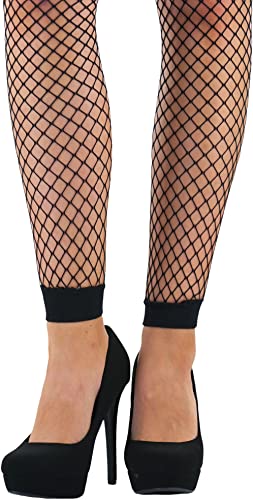 Image of ToBeInStyle Women's Single Floral Lace Fishnet Tights Footless & Stirrup Design