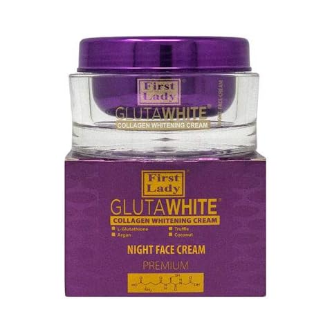 First Lady Premium Glutawhite Collagen Night Whitening Face Cream 100ml - with L- Glutathione, Truffle, Argan & Coconut Cover