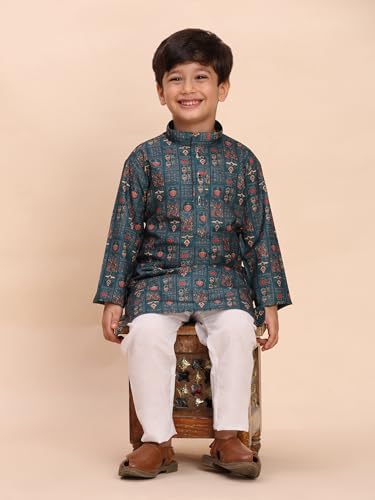 Image of Pro-Ethic Style Developer Boys Heavy Cotton Printed Kurta and Pajama Set for Kid's Ethnic Wear (S-280)